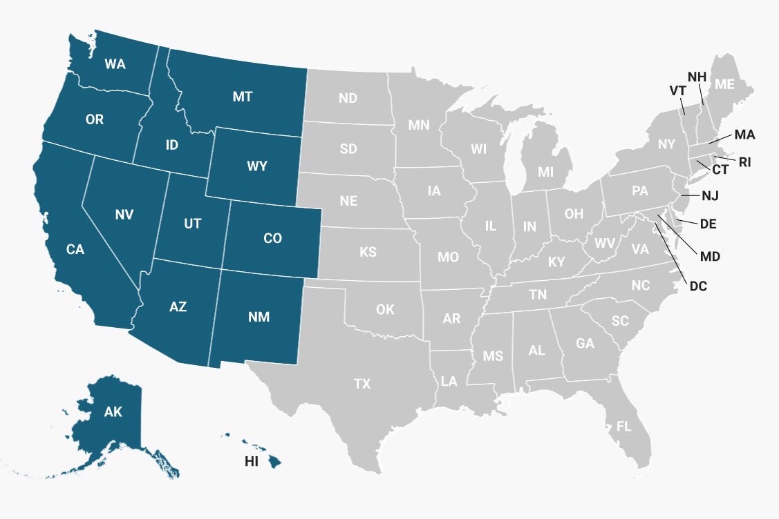Map of Western U.S.