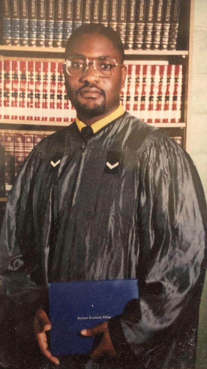Photo of Robert Webster, graduating from Dutchess Community College in 1995.